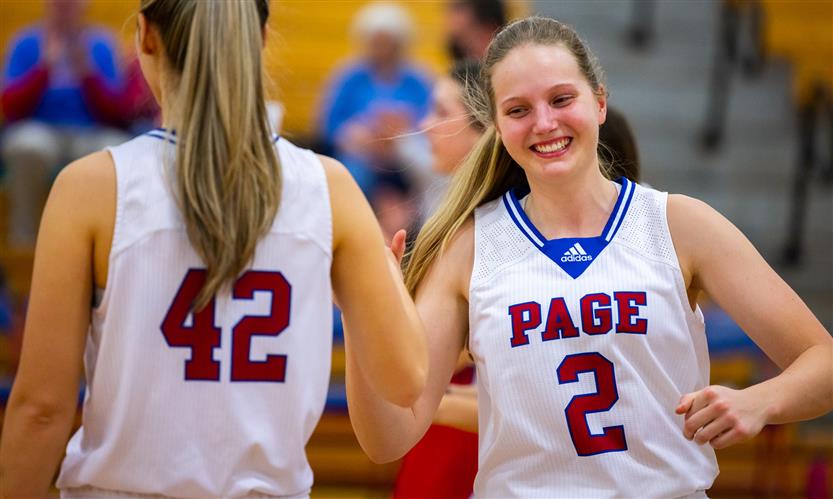 Page High girls basketball plays against Fairview High basketball team